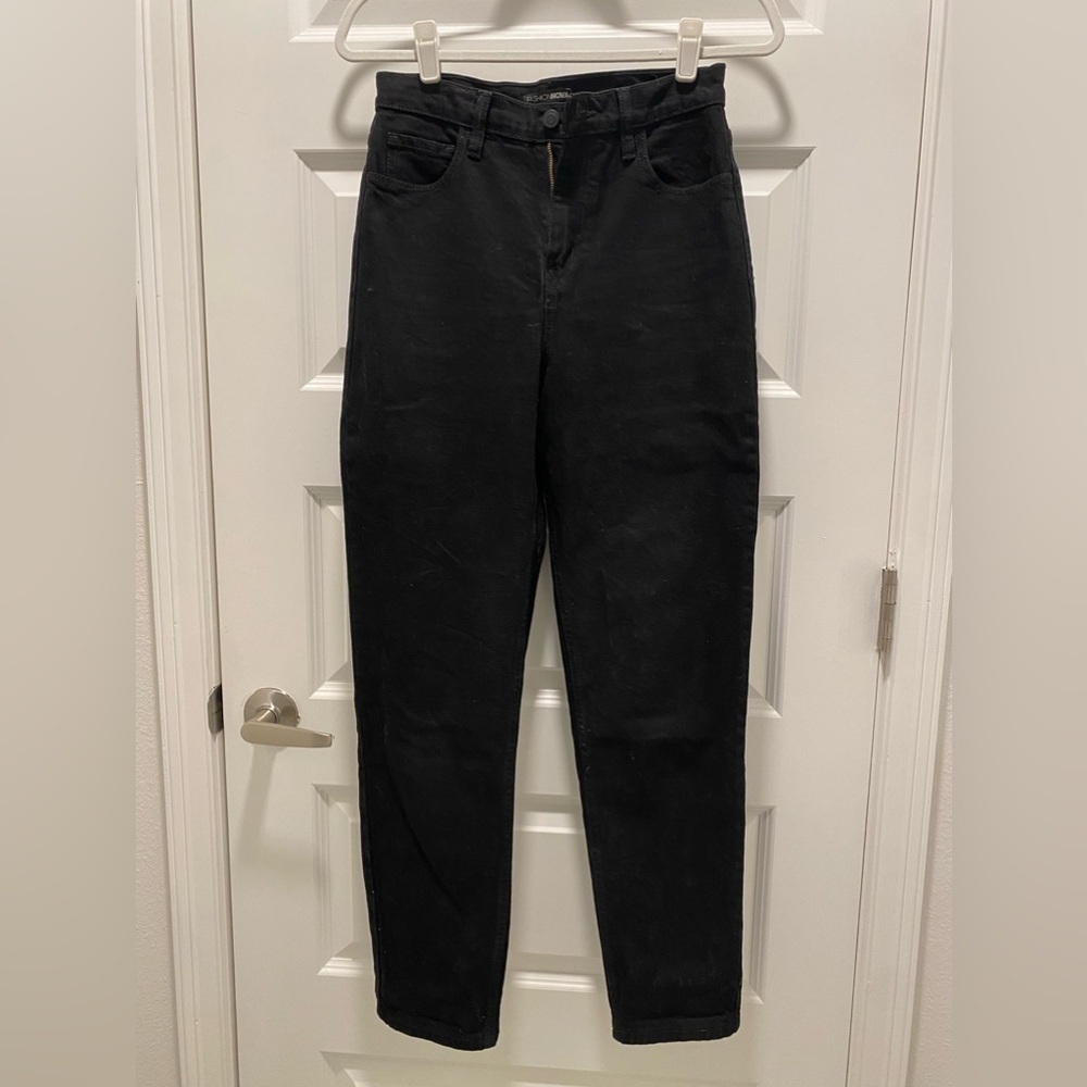 New Fashion Nova Black Denim Jeans Mom Dad Boyfriend Oversized 3 High Rise Waist